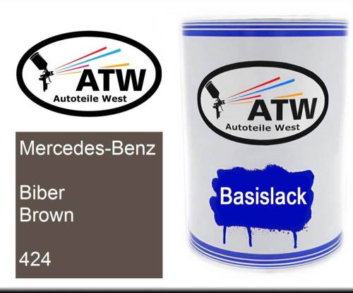 Mercedes-Benz, Biber Brown, 424: 500ml Lackdose, von ATW Autoteile West.